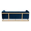 Baxton Studio Ambra Modern Velvet and Gold Finish Sofa in Royal Blue