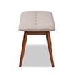 Baxton Studio Flora Upholstered Wood Bench in Light Gray and Medium Oak