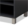 Baxton Studio Contemporary Shirley 2-Door Wood Shoe Cabinet in Dark Gray