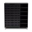 Baxton Studio Contemporary Shirley 2-Door Wood Shoe Cabinet in Dark Gray