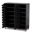 Baxton Studio Contemporary Shirley 2-Door Wood Shoe Cabinet in Dark Gray