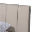 Baxton Studio Brita Upholstered Platform Queen Bed in Light Beige and Walnut