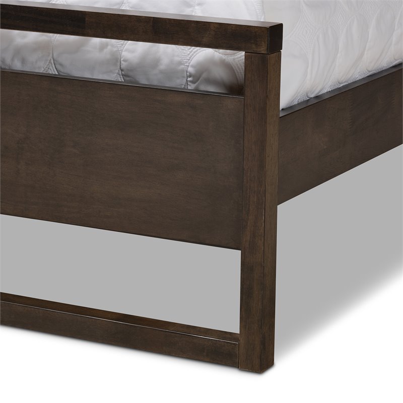 Baxton Studio Inicio Brown Finished Wood Queen Size Platform Bed
