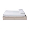 Baxton Studio Leni 4-Drawer Storage King Bed in Beige