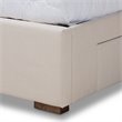 Baxton Studio Leni 4-Drawer Storage King Bed in Beige