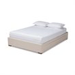 Baxton Studio Leni 4-Drawer Storage King Bed in Beige