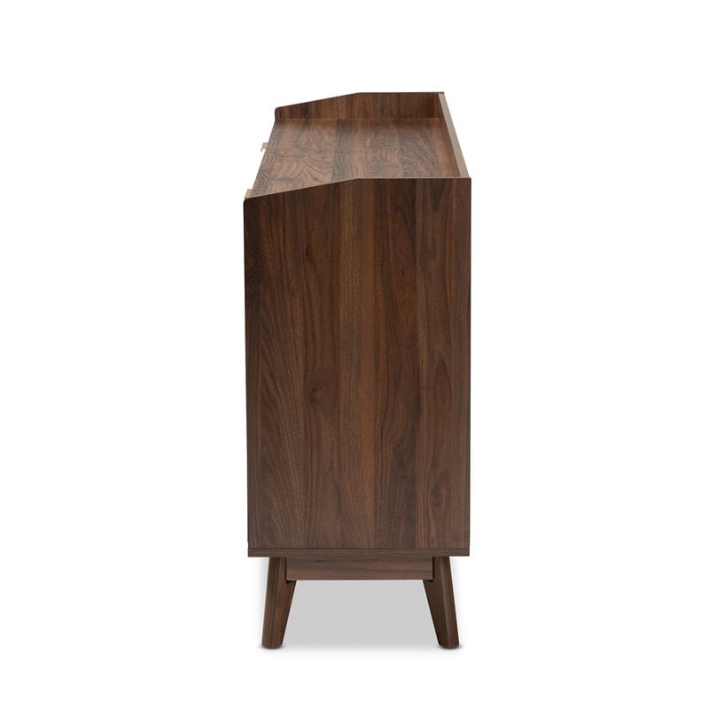 Baxton Studio Lena Mid-Century 6-Drawer Wood Dresser in Walnut and Brown