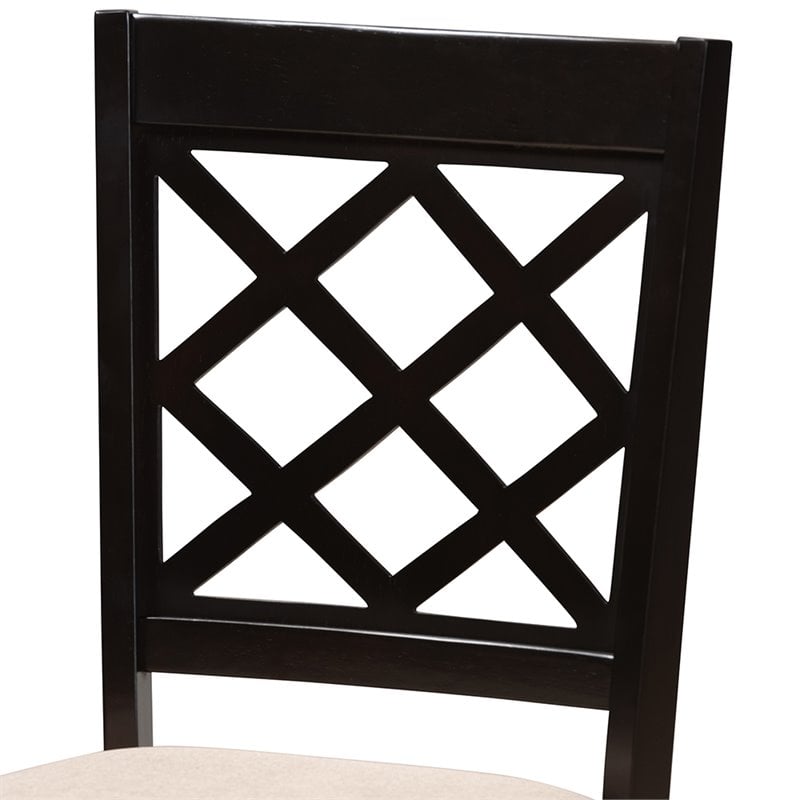 Baxton Studio Verner Wood Dining Chair in Sand and Espresso - Set of 4