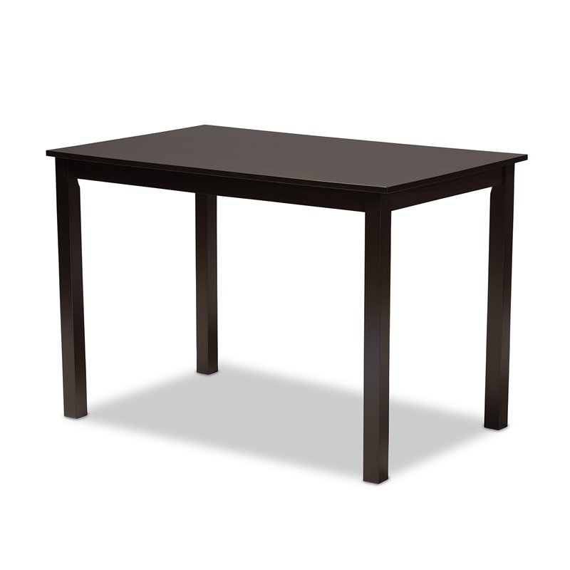 Baxton Studio Cherese 5-Piece Wood Upholstered Dining Set in Sand and Espresso