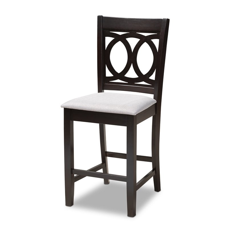 Baxton Studio Contemporary Lenoir 5-Piece Wood Pub Set in Gray and Espresso