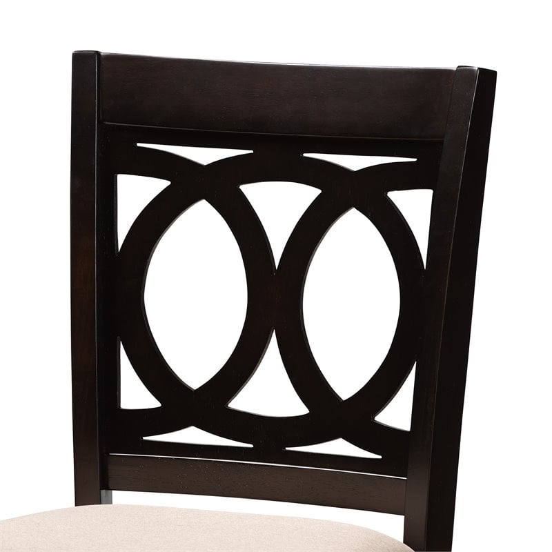 Baxton Studio Contemporary Lenoir 5-Piece Wood Pub Set in Sand and Espresso
