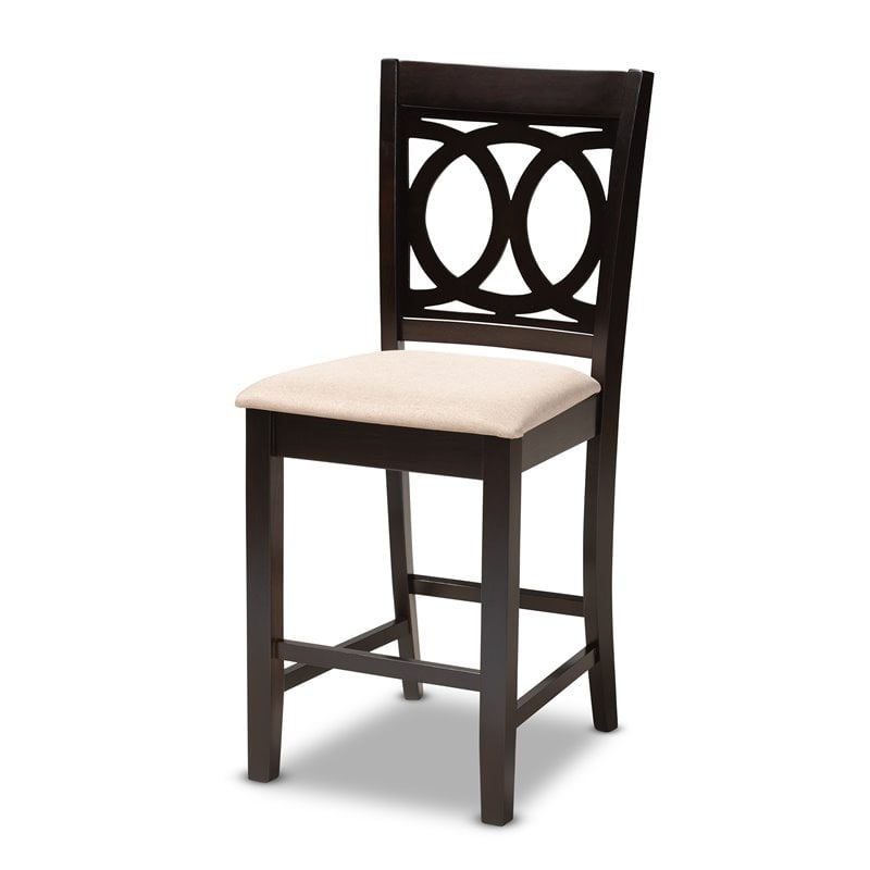 Baxton Studio Contemporary Lenoir 5-Piece Wood Pub Set in Sand and Espresso