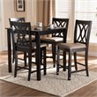 Baxton Studio Contemporary Reneau 5-Piece Wood Pub Set in Sand and Espresso