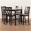 Baxton Studio Contemporary Reneau 5-Piece Wood Pub Set in Sand and Espresso