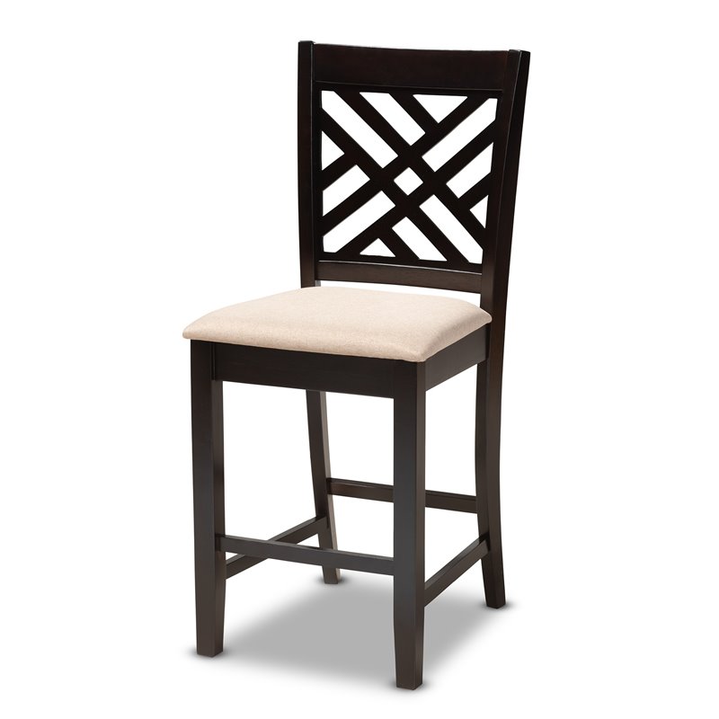 Baxton Studio Contemporary Caron 5-Piece Wood Pub Set in Sand and Espresso