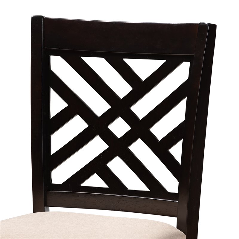 Baxton Studio Contemporary Caron 5-Piece Wood Pub Set in Sand and Espresso