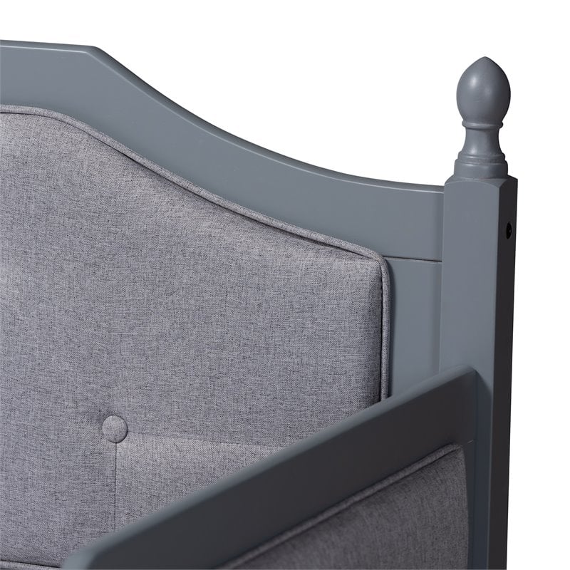 Baxton Studio Mara Wood Upholstered Twin Daybed with Trundle in Gray