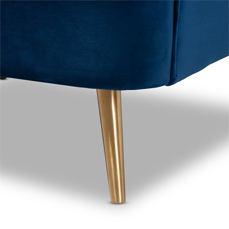 Baxton Studio Emeline Navy Blue Velvet Accent Chair