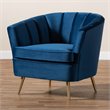 Baxton Studio Emeline Navy Blue Velvet Accent Chair