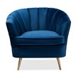 Baxton Studio Emeline Navy Blue Velvet Accent Chair