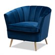 Baxton Studio Emeline Navy Blue Velvet Accent Chair