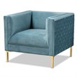 Baxton Studio Seraphin Light Blue Velvet Armchair