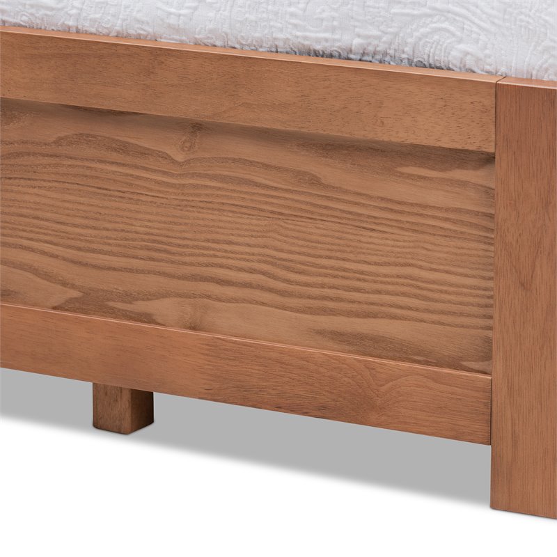 Baxton Studio Wren King Size Walnut 3-Drawer Storage Bed Frame