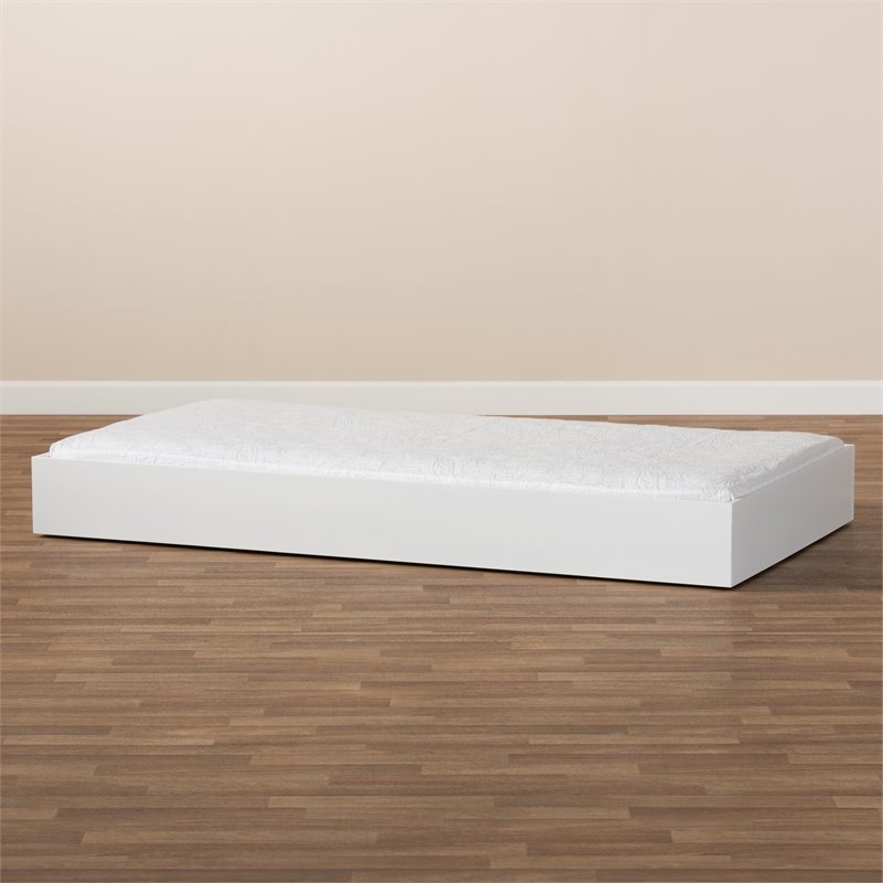 Baxton Studio Renata  White  Wood Twin Size Trundle