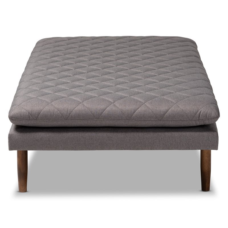 Baxton Studio Marit Grey Upholstered Walnut Wood Daybed