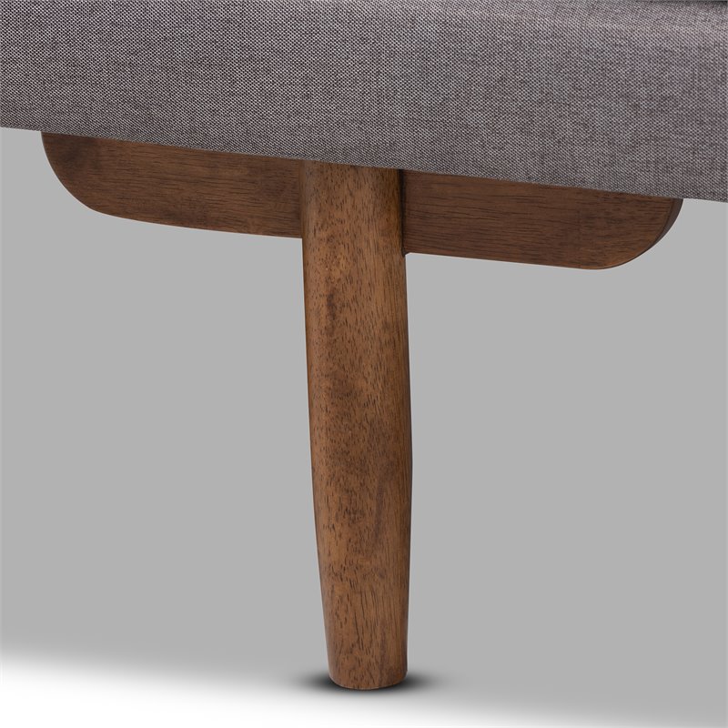 Baxton Studio Marit Grey Upholstered Walnut Wood Daybed