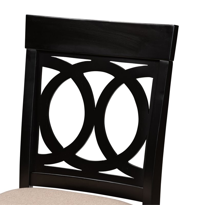 Set of 2 Baxton Studio Verina Sand Upholstered Wood Counter stools