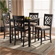 Baxton Studio Arden Sand Upholstered Espresso 5-piece Wood Pub Set