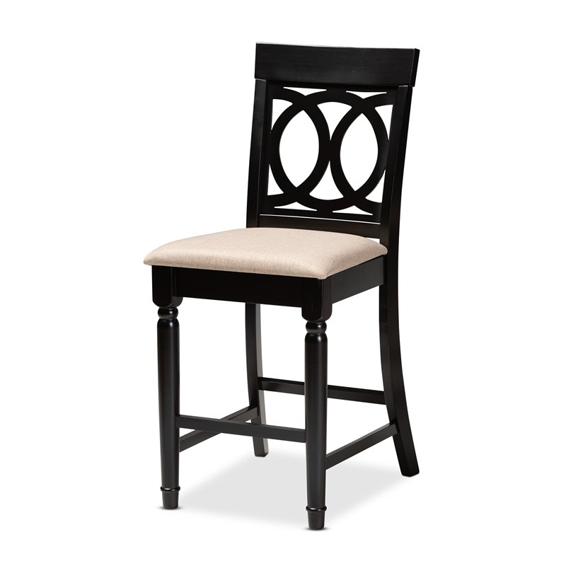 Baxton Studio Verina Sand Upholstered Espresso Wood 5-piece Pub Set