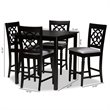 Baxton Studio Arden Grey Upholstered Espresso Wood 5-piece Pub Set