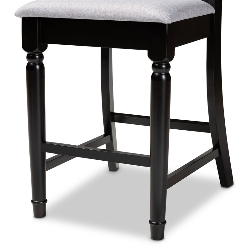 Baxton Studio Verina Grey Upholstered Espresso Wood 5-piece Pub Set