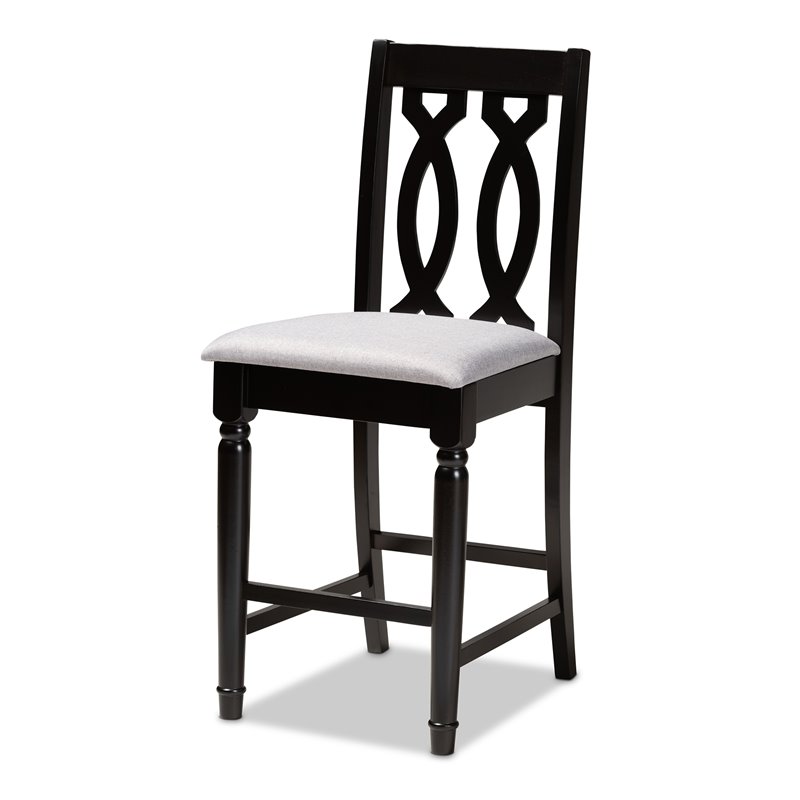 Baxton Studio Darcie Grey Upholstered Espresso Wood 5-piece Pub Set