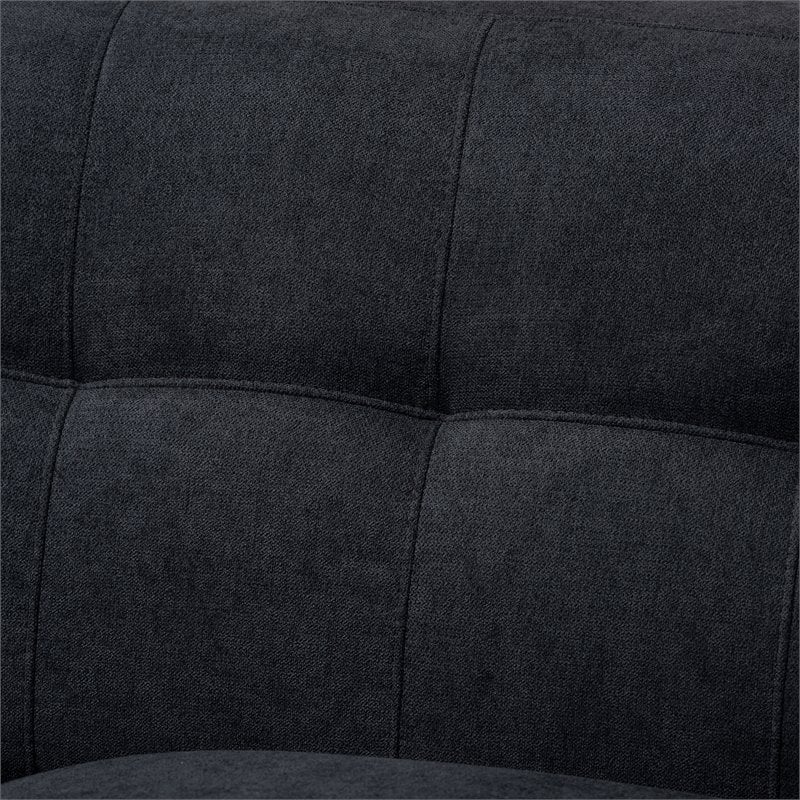 Baxton Studio Allister Dark Grey Fabric Upholstered Loveseat