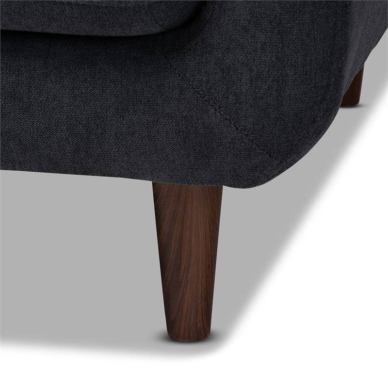 Baxton Studio Allister Dark Grey Fabric Upholstered Loveseat