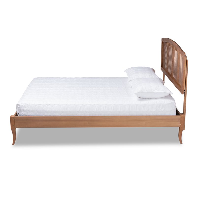 Baxton Studio Marieke Queen Size Ash Brown Finished Wood Platform Bed