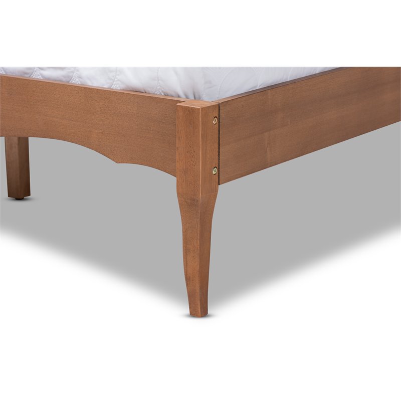 Baxton Studio Marieke Queen Size Ash Brown Finished Wood Platform Bed