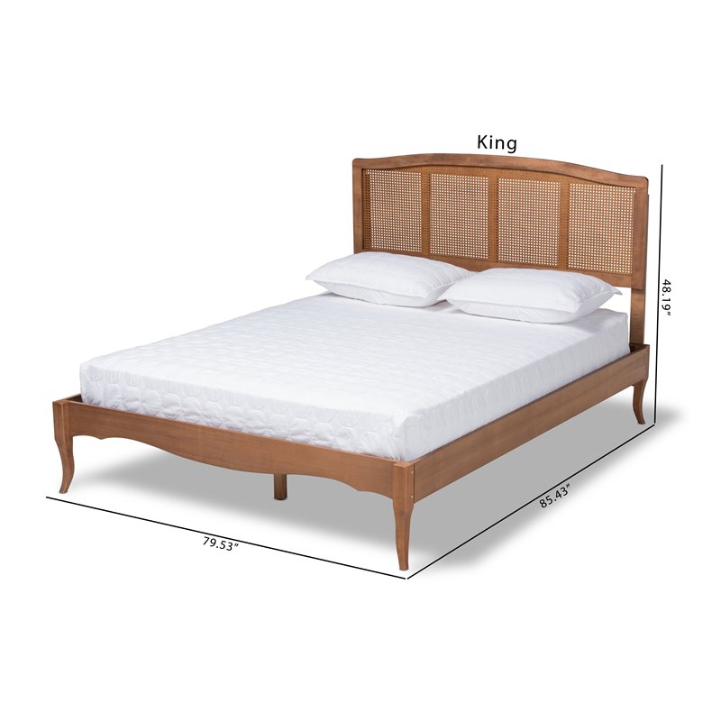 Baxton Studio Marieke Queen Size Ash Brown Finished Wood Platform Bed