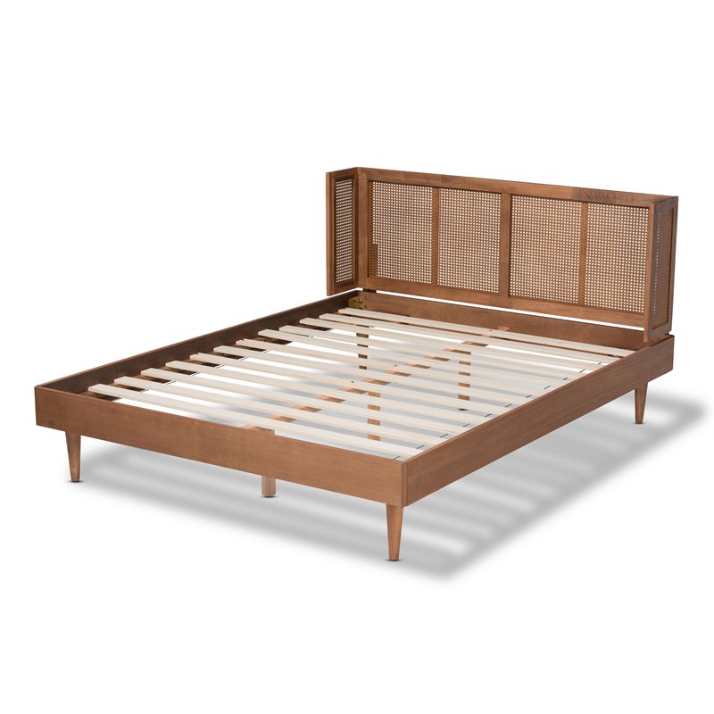 Baxton Studio Rina Queen Size Brown Wood Platform Bed with Headboard
