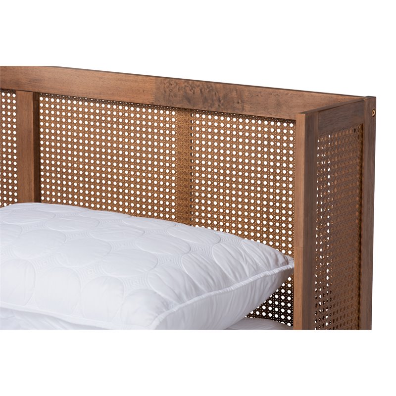 Baxton Studio Rina Queen Size Brown Wood Platform Bed with Headboard