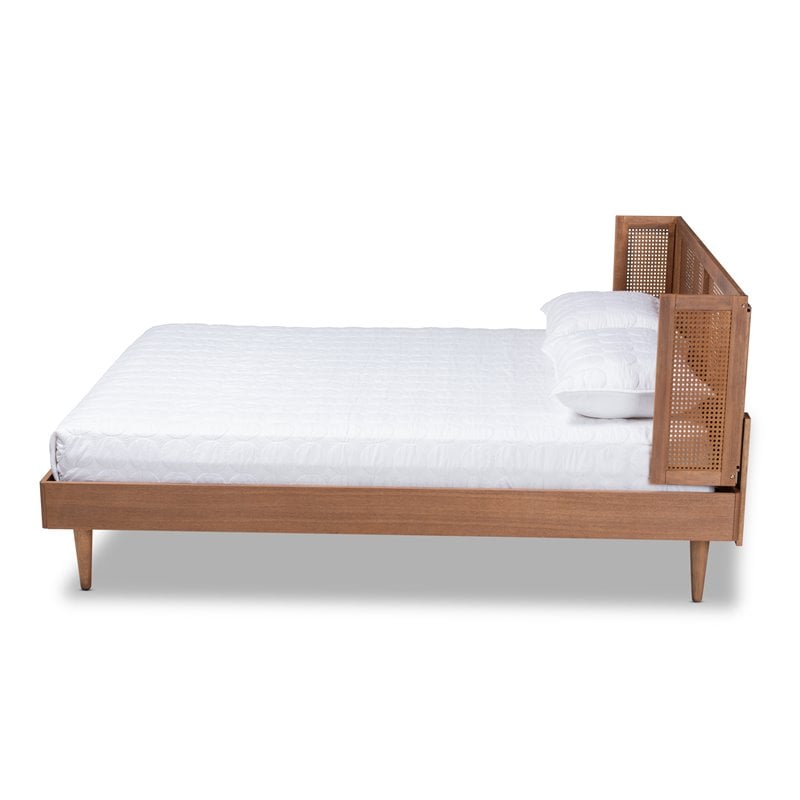 Baxton Studio Rina King Size Brown Wood Platform Bed with Headboard