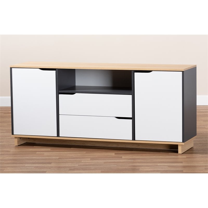Baxton Studio Reed Multicolor 2-Door Wood Dining Room Sideboard