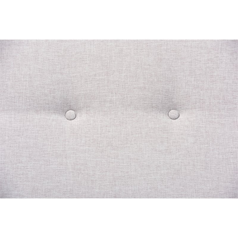 Baxton Studio Theo Grayish Beige Upholstered Brown Finished Bench