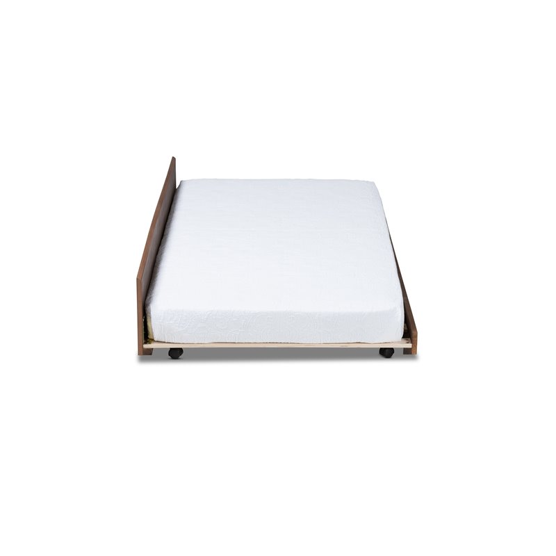 Baxton Studio Toveli Twin Size Ash Brown Finished Trundle Bed