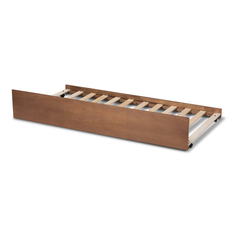 Baxton Studio Toveli Twin Size Ash Brown Finished Trundle Bed