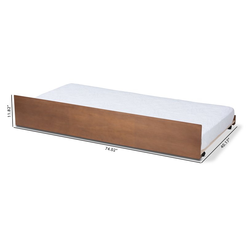 Baxton Studio Toveli Twin Size Ash Brown Finished Trundle Bed