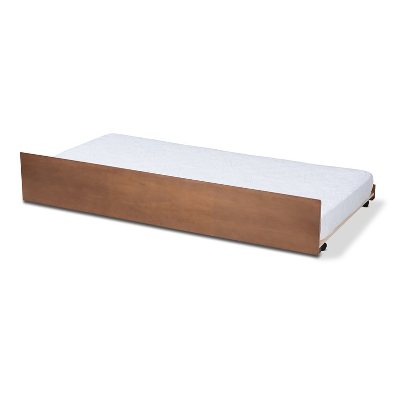 Baxton Studio Toveli Twin Size Ash Brown Finished Trundle Bed